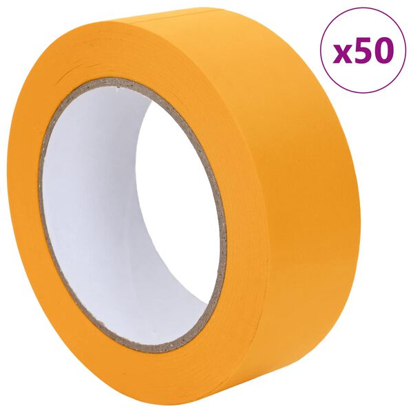 vidaXL Bende de Mascare pentru Pictori 50 pcs Galben 38mm x 50m H&acirc;rtie