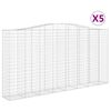 vidaXL Coșuri gabion arcuite, 5 buc 400x50x200/220 cm, fier galvanizat