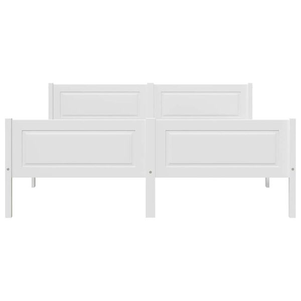 vidaXL Cadru de pat, alb, 160x200 cm, lemn de pin masiv