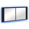 vidaXL Cameră de Oglindă LED Stejar Negru 100 x 12 x 45 cm