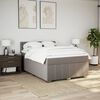 vidaXL Pat box spring cu saltea, gri taupe, 140x200 cm, textil