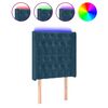 vidaXL Tăblie de pat cu LED, albastru &icirc;nchis, 83x16x118/128cm, catifea