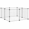 vidaXL Cușcă pentru animale de companie cu 8 panouri, neagră, 70x70x35 cm, oțel