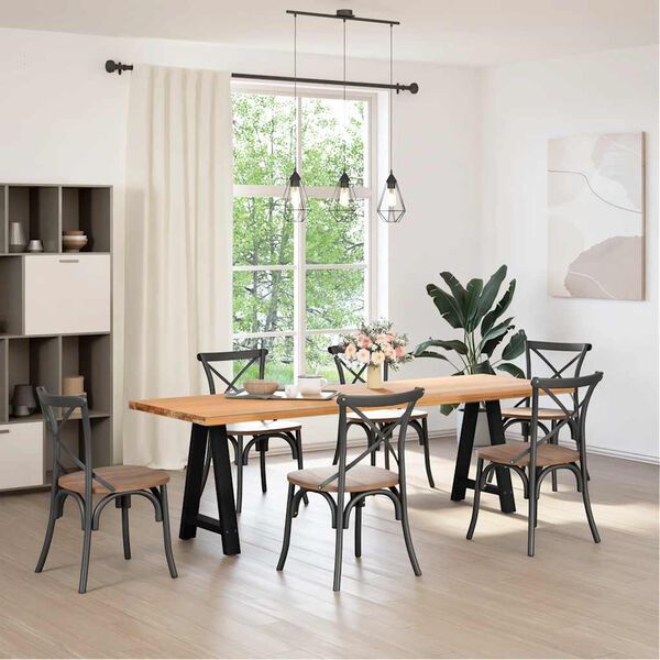 vidaXL Picioare de masă &icirc;n formă de A, 2 buc., negru, 50x(72-73) cm, oțel