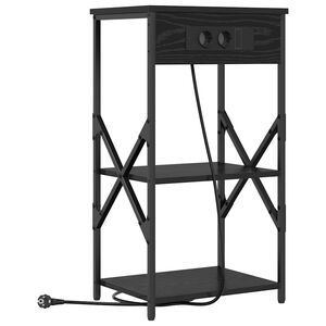 vidaXL Dulap de noapte Stejar Negru 41 x 31 x 76 cm Lemn prelucrat