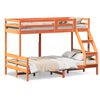 vidaXL Pat supraetajat 80x200/120x200 cm maro ceruit lemn masiv de pin