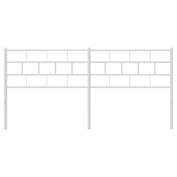 vidaXL Tăblie de pat metalică, alb, 193 cm