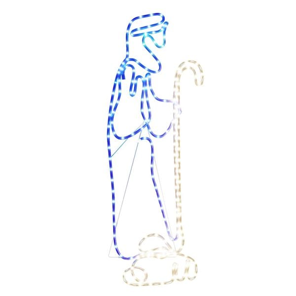 vidaXL Figurină cioban cu miel de Crăciun, 168 de LED-uri