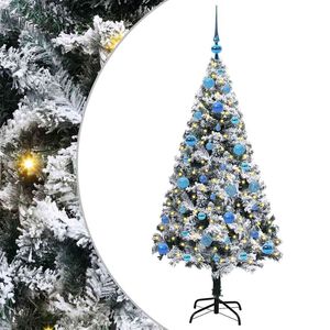 vidaXL Brad de Crăciun artificial Alb 150 cm PVC și Oțel și Plastic