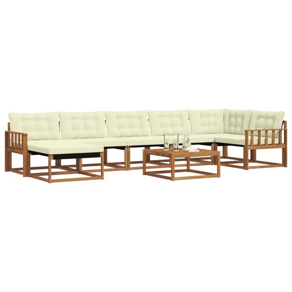 vidaXL Set de canapele de exterior cu pernă 22 pcs Natural și Crem