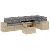 vidaXL Set canapele de grădină, 7 piese, cu perne, bej, poliratan