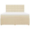 vidaXL Pat continental cu saltea, crem, 180x200 cm, textil
