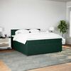 vidaXL Pat box spring cu saltea, verde &icirc;nchis, 200x200 cm, catifea