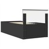 vidaXL Cadru de pat cu headboard Negru 90 x 200 cm Lemn compozit