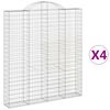 vidaXL Coșuri gabion arcuite, 4 buc 200x30x220/240cm, fier galvanizat