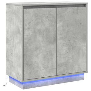 vidaXL Bufet LED pentru Gri Beton 71 x 34,5 x 75 cm Lemn compozit