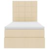 vidaXL Pat cu saltea și LED cu saltea Creme 100 x 200 cm Poliester