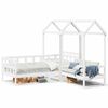 vidaXL Set pat de zi/bancă cu acoperiș, alb, 80x200 cm, lemn masiv pin