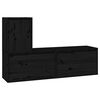 vidaXL Comode TV, 3 buc., negru, lemn masiv de pin