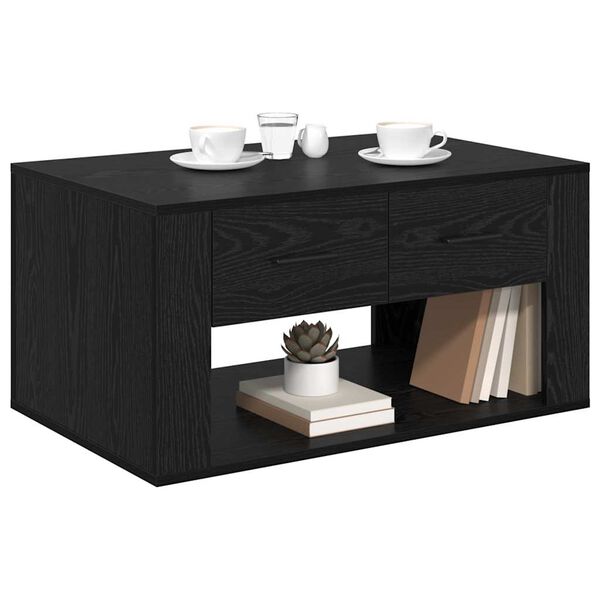 vidaXL Masă de cafea Stejar Negru 80 x 50 x 40 cm Lemn compozit