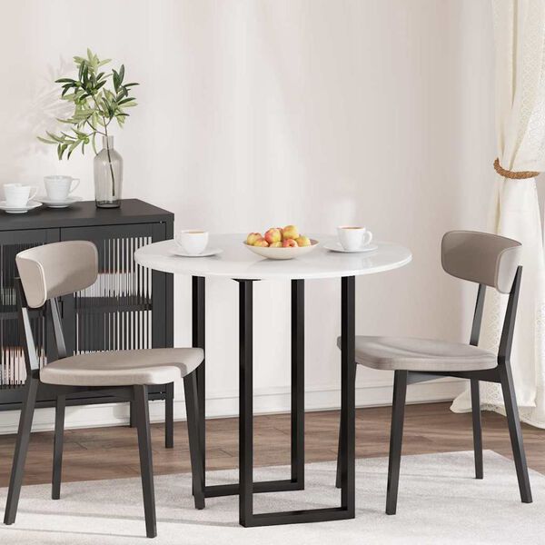 vidaXL Placă de masă Alb foarte lucios 80 x 80 x 1,5 cm Lemn compozit