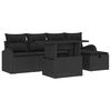 vidaXL Set de canapele pentru grădină 6 buc. Negru poliratan