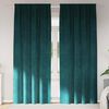 vidaXL Perdele opace 2 pcs Verde &icirc;nchis 140 x 260 cm Catifea