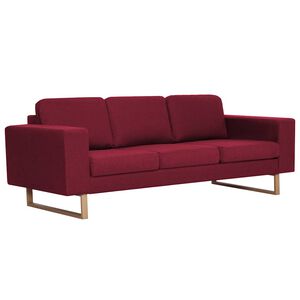 vidaXL Canapea cu 3 locuri, bordo, material textil