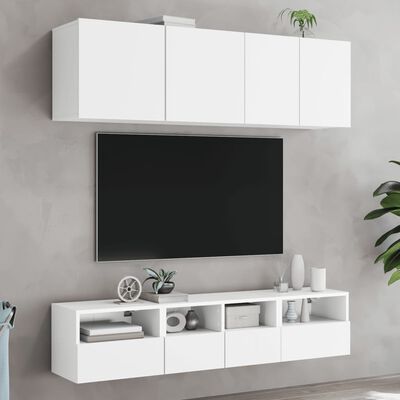 vidaXL Comodă TV de perete, alb, 40x30x30 cm, lemn prelucrat