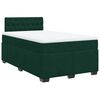 vidaXL Pat box spring cu saltea, verde &icirc;nchis, 120x190 cm, catifea