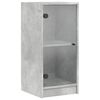 vidaXL Dulap lateral cu uși din sticlă, gri beton, 35x37x75,5 cm