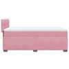 vidaXL Pat box spring cu saltea, roz, 90x200 cm, catifea
