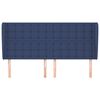 vidaXL Tăblie de pat cu aripioare, albastru, 183x23x118/128 cm, textil