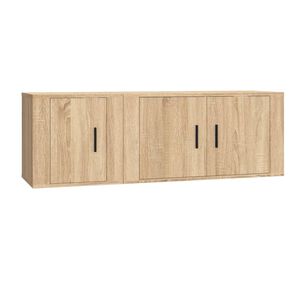 vidaXL Set dulap TV, 2 piese, stejar sonoma, lemn prelucrat