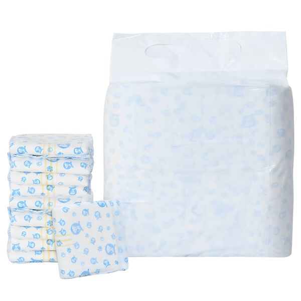 vidaXL Pampers de unică folosință pentru c&acirc;ini băieți 50 pcs Alb XS