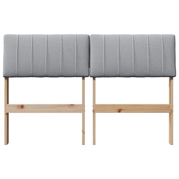 vidaXL Tăblie tapițată Gri deschis 120 cm Lemn de pin masiv