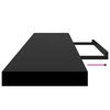 vidaXL Rafturi de perete suspendate 4 buc. negru 120x23,5x3,8 cm MDF