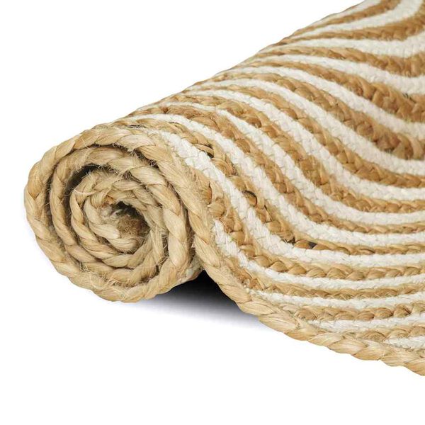 vidaXL Covor Natural și Alb 60 x 250 cm Iută