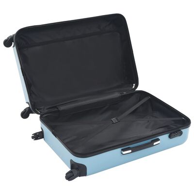 vidaXL Set valiză carcasă rigidă, 3 buc., albastru, ABS