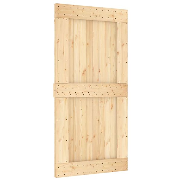 vidaXL Ușă glisantă cu set feronerie, 100x210 cm, lemn masiv de pin
