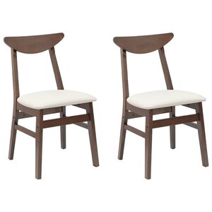 vidaXL Scaune de dining 2 buc. Lemn Solid de Cauciuc Maro deschis