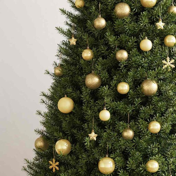 vidaXL Set globuri de Crăciun 111 buc. auriu polistiren