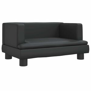 vidaXL Pat de c&acirc;ini, negru, 60x40x30 cm, piele ecologică
