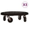 vidaXL Cărucioare de plante cu roți 3 buc. negru diametru 40 cm 275 kg