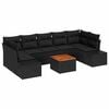 vidaXL Set de canapele pentru grădină 8 buc. Negru poliratan