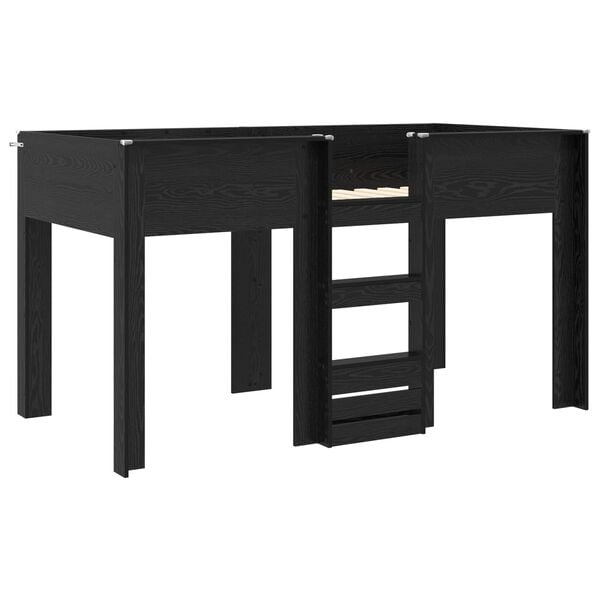 vidaXL Pat Etajat pentru Copii Stejar Negru 100 x 200 cm Lemn compozit
