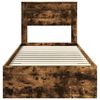 vidaXL Cadru de pat cu sertar Stejar fumuriu 90 x 190 cm Lemn compozit