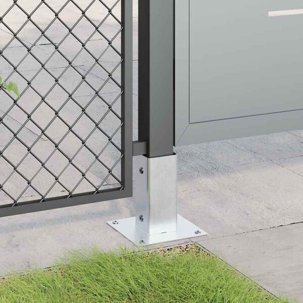 vidaXL Baze stâlp pătrate 12 buc Argintiu 71x71 mm Oțel galvanizat