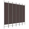 vidaXL Paravan de cameră cu 6 panouri, maro, 240x220 cm, textil