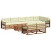 vidaXL Set de canapele de exterior cu pernă 9 pcs Natural și Crem